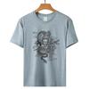 Dia dos Namorados Transfronteiriço Fornecer novos produtos para homens e mulheres Dragão chinês estampado Pullover algodão solto manga curta camiseta feminina