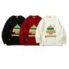 Suéter Navideño Retro Americano de Punto de Cuello Redondo para Niños Invierno Nuevo Holgado Casual de Punto Suave y Ceroso