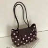 Bolso de axila de lunares de moda, diseño versátil de bloques de color, gran capacidad, bolso de mano casual y elegante para exportación