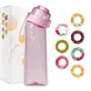Copo aromatizado 650ml com design de anel triplo e anel de sete, 0 açúcar 0 calorias, Anel Cui Xiang, feito de material tritan, resistente a altas temperaturas, copo de água divertido