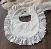 Babero de Encaje Grueso Coreano con Bolsillo para Bebé Niña Impermeable Bonito Bordado en Forma de U de Princesa Toalla para Saliva