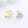 Brincos Estilizados Versáteis de Estrela Estilo Europeu e Americano, Brincos Elegantes de Luxo Leve, Design de Nicho, Brincos Simples de Estrela de Cinco Pontas para Mulheres