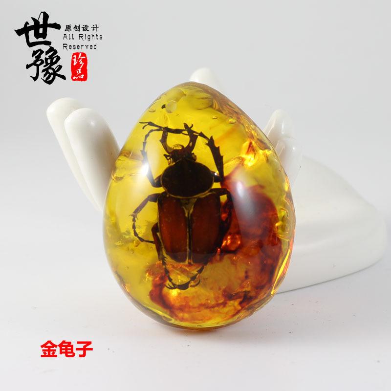 琥珀虫珀吊坠挂件 真昆虫蝎子蝴蝶标本蜜蜡吊坠 速卖通