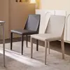 Cadeira de jantar de couro Saddle, moderna, simples, italiana, leve, luxuosa, restaurante, cadeira, nórdica, minimalista, mesa de jantar, encosto, banco