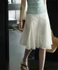 Lalglow Camiseta de Encaje Calada Estilo Francés Vintage Hecha a Mano con Ganchillo Ajustada de Manga Corta para Mujer, Top Transpirable para el Verano