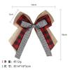 Tela de cuadros de fábrica imitación lino copia con lazo de borde de alambre corona de Navidad accesorios colgante accesorios de madera al por mayor