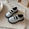 Zapatos retro de cuero para niños estilo británico, planos de otoño para niñas, zapatos de rendimiento de corte bajo para niños, zapatos escolares modernos para niños