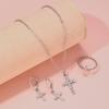 Pendientes de cruz, pendientes de moda punk para mujer, pendientes de mujer, collar, anillo, traje, personalidad, en stock, venta al por mayor