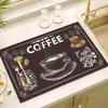 Tapete para Máquina de Café de Barra, Tapete Resistente al Calor para Encimera de Cocina, Tapete de Mesa Absorbente de Tierra de Diatomeas de Secado Rápido, Tapete Antideslizante, Tapete Secador