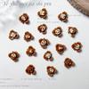 Nuevos accesorios para uñas color Maillard de Otoño e Invierno, oso tierno luminoso, lazo versátil, decoraciones de resina