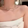 Collar de acero de titanio con colgante de gota de agua de circón brillante de moda para mujer, diseño único, exquisito accesorio de cadena para la clavícula
