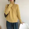 Nuevo Suéter de Estilo Coreano para Otoño e Invierno para Mujer, Jersey de Punto de Color Sólido de Cuello Alto, Estilo Holgado y Suave, Top de Mujer Estilo Perezoso