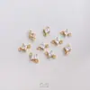 Ouro 14K Preenchido Preserva Cor Pedra Preciosa Zircônia Azul Zircônia Esmeralda Quadrada Acessórios de Duplo Pendente Material para Joias DIY Feito à Mão