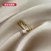 Anel Trançado de Ouro Real 14K Galvanizado Enrolamento Cruzado Moda Personalizado Exagerado Dedo Indicador Ins Anel Moderno Celebridade da Internet Simples