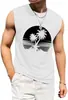 Colete Masculino 3D Verão Casual Sem Mangas Camisa Estampa Coqueiro Top Camiseta