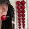 Pendientes Retro de Cuentas de Pan Oversize, Pendientes de Perla Sencillos y Personalizados de Aguja de Plata S925 Exagerados de Gama Alta