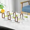 Taza de vidrio de madera transfronteriza taza de té resistente a altas temperaturas taza de sala de estar juego de agua tetera doméstica para hospitalidad juego de taza de agua