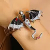 Pulseira Tecida à Mão com Dragão de Esmalte Vintage de Nicho Pulseira de Dragão Cravejada com Diamantes Transfronteiriça Europeia e Americana Joia Versátil Personalizada para Homens