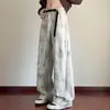 Pantalones holgados de primavera/verano para hombre, pantalones largos casuales estilo americano tie-dye, pantalones de chándal juveniles de pierna recta, pantalones deportivos holgados de alta resistencia