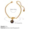 Pulsera Nudosa de Acero Inoxidable Chapado en Oro de 18 Quilates con Colgante de Letra Redondo de Colores Estilo Dulce y Fresco Personalizado Europeo y Americano Joyería para Manos Dopamina