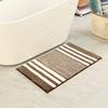 Alfombra Decorativa Suave de Microfibra para Baño, Antideslizante, Lavable a Máquina, Felpudo con Diseño de Rayas Impermeable para Entrada