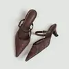 Venta al por mayor directa de fábrica Nuevo Estilo Sandalias de Tacón Alto de Malla con Punta para Mujer Sandalias de Punta Cerrada Elegantes Estilo Hada Tacón de Aguja Sandalias Versátiles