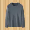 Ropa interior de trabajo para hombre Camiseta de manga larga Otoño para hombre Cuello redondo Talla grande Versátil Camiseta de manga larga para hombre Ropa superior de manga corta