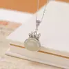 Prata Yilu Jade Hetian Âmbar Prata de Lei S925 Jade Água Clara Saco da Sorte Atraindo Fortuna Riqueza Pingente Giratório Item Quente