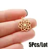 5 Peças/Pacote Joias Transfronteiriças Europeias e Americanas Pingente de Flor Mandala Rotativa Acessórios para Joias de Colar, Pulseira e Brincos DIY