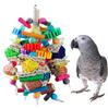Brinquedo Grande para Papagaio Amazon Xuan Feng Brinquedo para Pássaro Rasgar para Solicitar Recheado Cor Bloco de Madeira Pele de Milho Sabugo de Milho