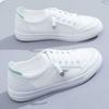 Zapatos blancos de cuero de verano, zapatos de mujer, zapatos de tabla deportivos de celebridades de Internet, zapatos casuales coreanos de suela gruesa nuevos de 2023 para estudiantes