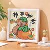 Moldura de plástico kapibala pintura diamante novo diy crianças artesanais pequenos capivara adesivos diamante desenho animado quebra-cabeça jogo