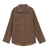 Love and Nancy Trece Líneas Minimalista Otoño Retro Estilo Hong Kong Holgada para el Trabajo Casual Versátil Oversize Camisa para Mujer 02803