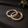 Pulsera Abierta Sencilla Transfronteriza Europea y Americana con Diamantes Tres Filas de Alambre de Acero Elástica Popular Pulsera Pulsera Al por Mayor B333