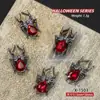 Accesorios para Uñas Serie Araña Retro Nueva con Pedrería Aleación de Aleación Tridimensional de Gama Alta Decoración Oscura Cristal al por Mayor