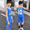Conjunto de Regata de Verão para Meninos 2024 Novo Uniforme de Basquete de Verão para Crianças Mais Velhas, Roupas Infantis Tendência Estilosas e Bonitas de Secagem Rápida