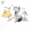 Tarrachas de Brinco de Aço Inoxidável com Argolas/Peças Redondas Douradas com Tachos Pendurados Acessórios para Brincos DIY Feitos à Mão Brincos