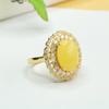 Anillo de Ámbar Natural Aiyu Anillo de Dedo de Cera de Miel Joyería para Mujeres Fábrica Venta al por Mayor Dropshipping S3122005