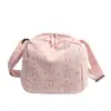 2026 Nuevo Bolso Cruzado de Cuadros Frescos Bordado con Cerezas Estilo Coreano para Mujer, Bolso de Hombro Versátil de Moda, Simple y Artístico
