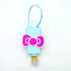 Funda de PVC de dibujos animados para botella de gel antibacterial, superventas transfronteriza, funda protectora de resina hecha a medida para botella trapezoidal de 30 ml, botella de perfume con cordón