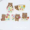 Acessórios de Resina Desenho Urso Palavra Acessórios de Cola Cremosa Acessórios DIY Capa de Celular Acessórios para Sapato com Furo