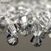 Cuentas sueltas de cristal de dos puntas con borde superior, de 4 mm, para manualidades, accesorios de joyería