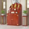 Mesa de Ofrendas Estilo Tibetano de Tres Niveles Sala de Estar Nuevo Estilo Chino Hogar Altar de Incienso Santuario Altar de Buda de Tres Niveles Salón Altar de Práctica Taoísta Nicho Budista Estatua de Buda