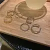 Conjunto Popular Minimalista de Tres Anillos Estilo Coreano para Mujer, Lujo Ligero Nicho Gama Alta Banda Lisa Anillo Dedo Índice Venta al por Mayor