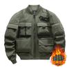 Chaqueta de piloto para hombre, estilo americano, uniforme de béisbol retro, chaqueta de trabajo multibolsillos, chaqueta funcional, chaqueta de tres pruebas