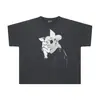 Erd Melancolia Rico Vintage Lavado Estampa Rachada Quadrinhos Waffle Unissex Manga Longa Camiseta Camada Base Tendência