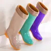 Zapatos de agua para mujer botas de lluvia largas para mujer botas de lluvia impermeables antideslizantes altas para mujer botas de lluvia nuevas engrosadas zapatos de mujer hasta la pantorrilla