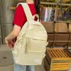 Mochila simple de gran capacidad para estudiantes universitarias, estilo universitario, color liso, bolsa escolar de gran capacidad para chicas de secundaria y preparatoria