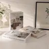 Libros decorativos ingleses minimalistas nórdicos, libros para decorar estanterías de oficinas de venta de casas modelo estilo crema, accesorios de decoración suave para el hogar imitación