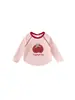 Ropa para niños Bangxuan nuevo conjunto de otoño para bebés niñas, top de punto con bloques de color y cuello redondo para bebé, camiseta de manga larga con tacto de algodón para niñas